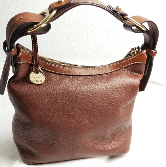 Dooney & Bourke Brown Pebbled Leather Hobo Bag - Picture 2 of 8